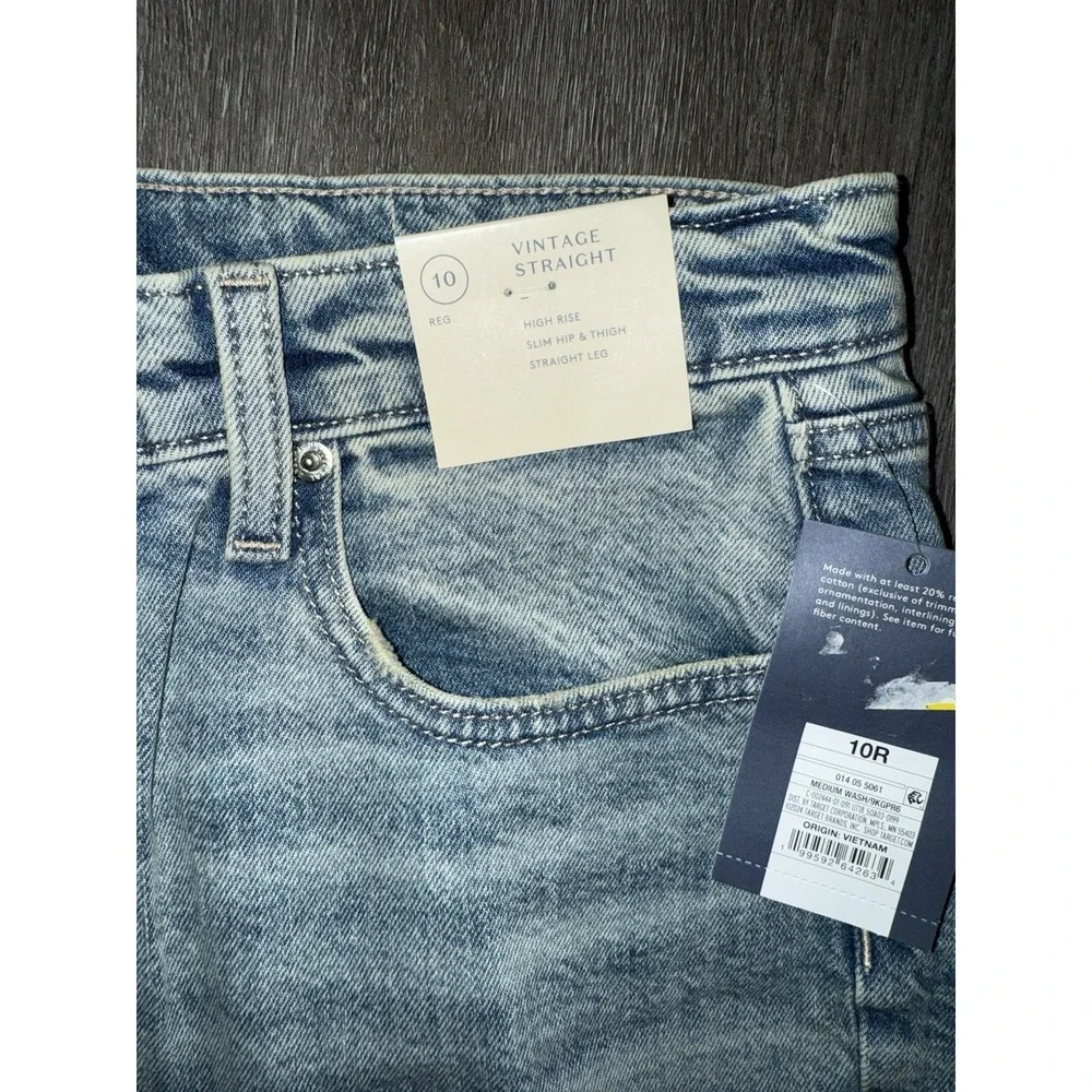 Women High-Rise Patchwork Vintage Straight Cropped Jeans - Universal Thread